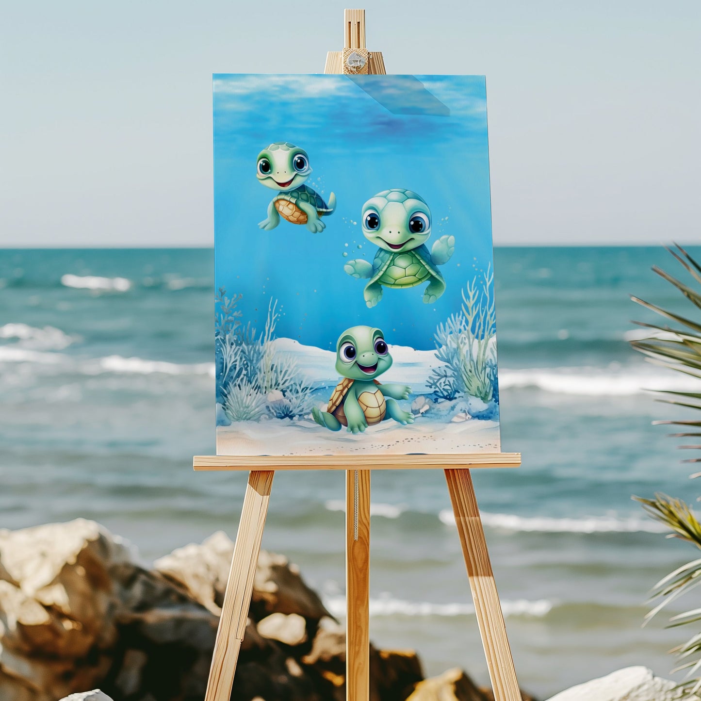 Baby sea turtles 8x10 art print - Latitudes Designs