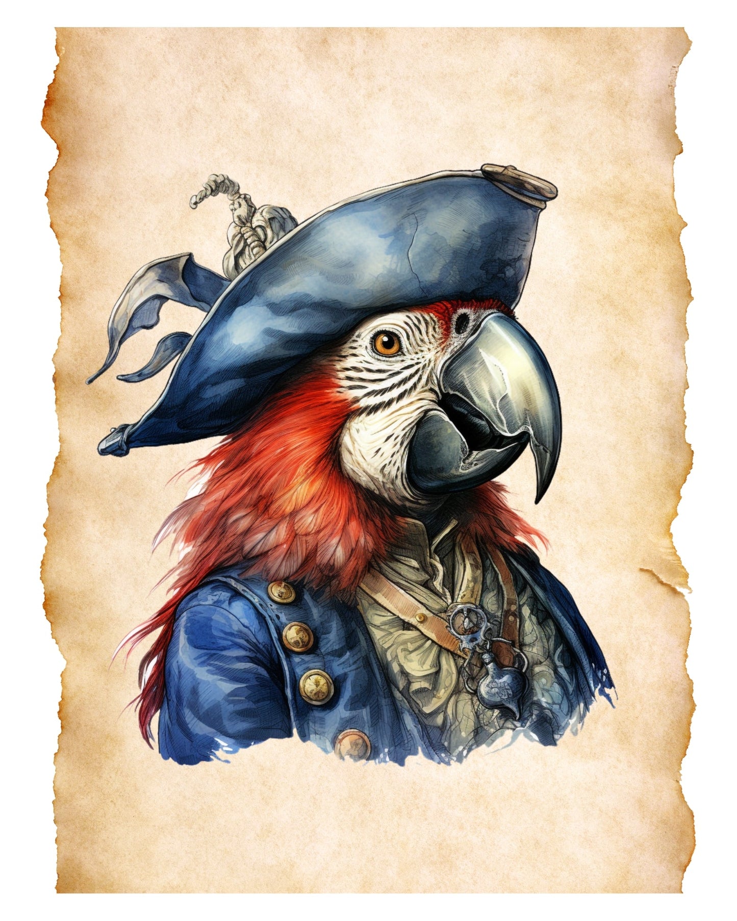 Pirates and Parrots 8x10 art print - Latitudes Designs