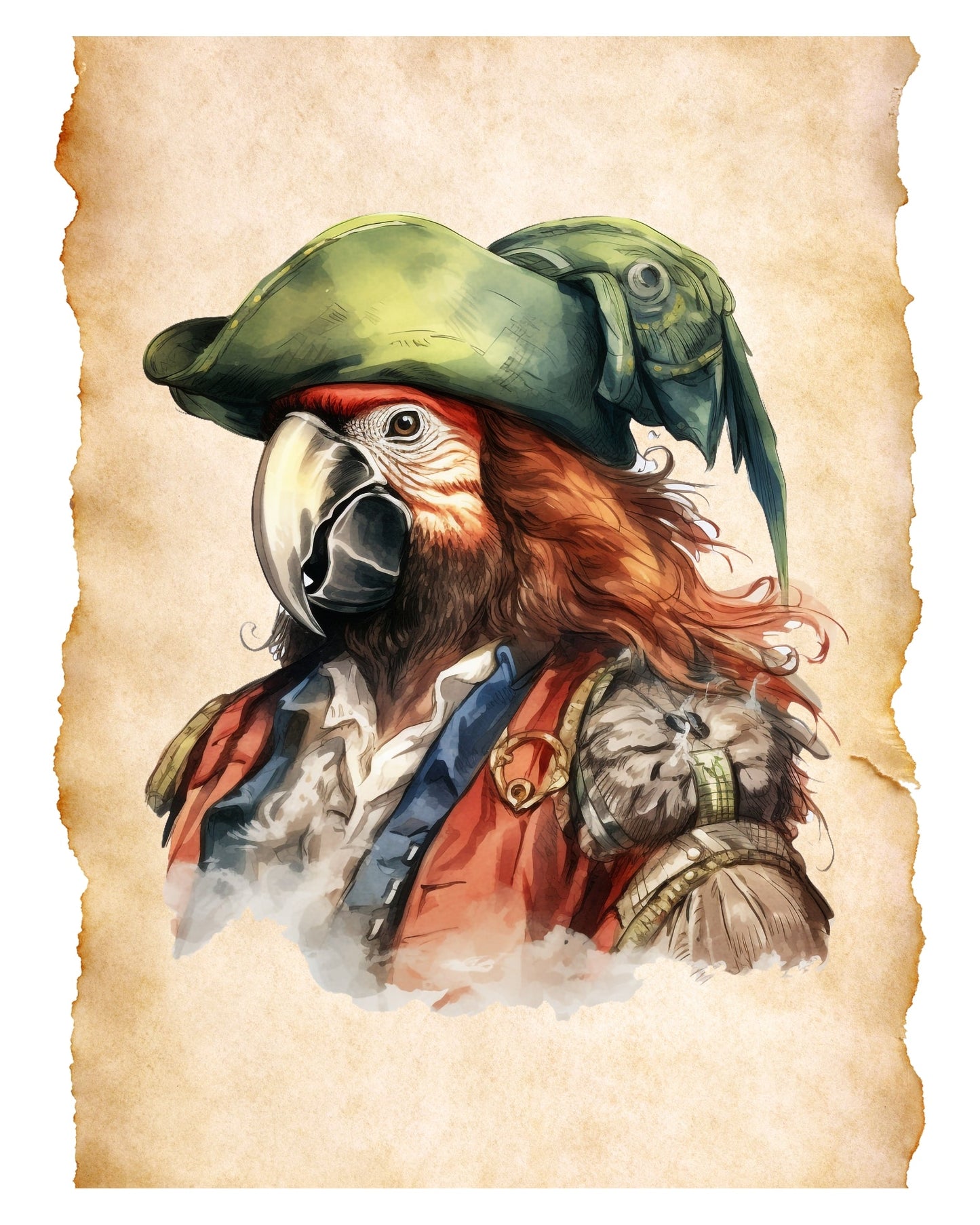 Pirates and Parrots 8x10 art print - Latitudes Designs