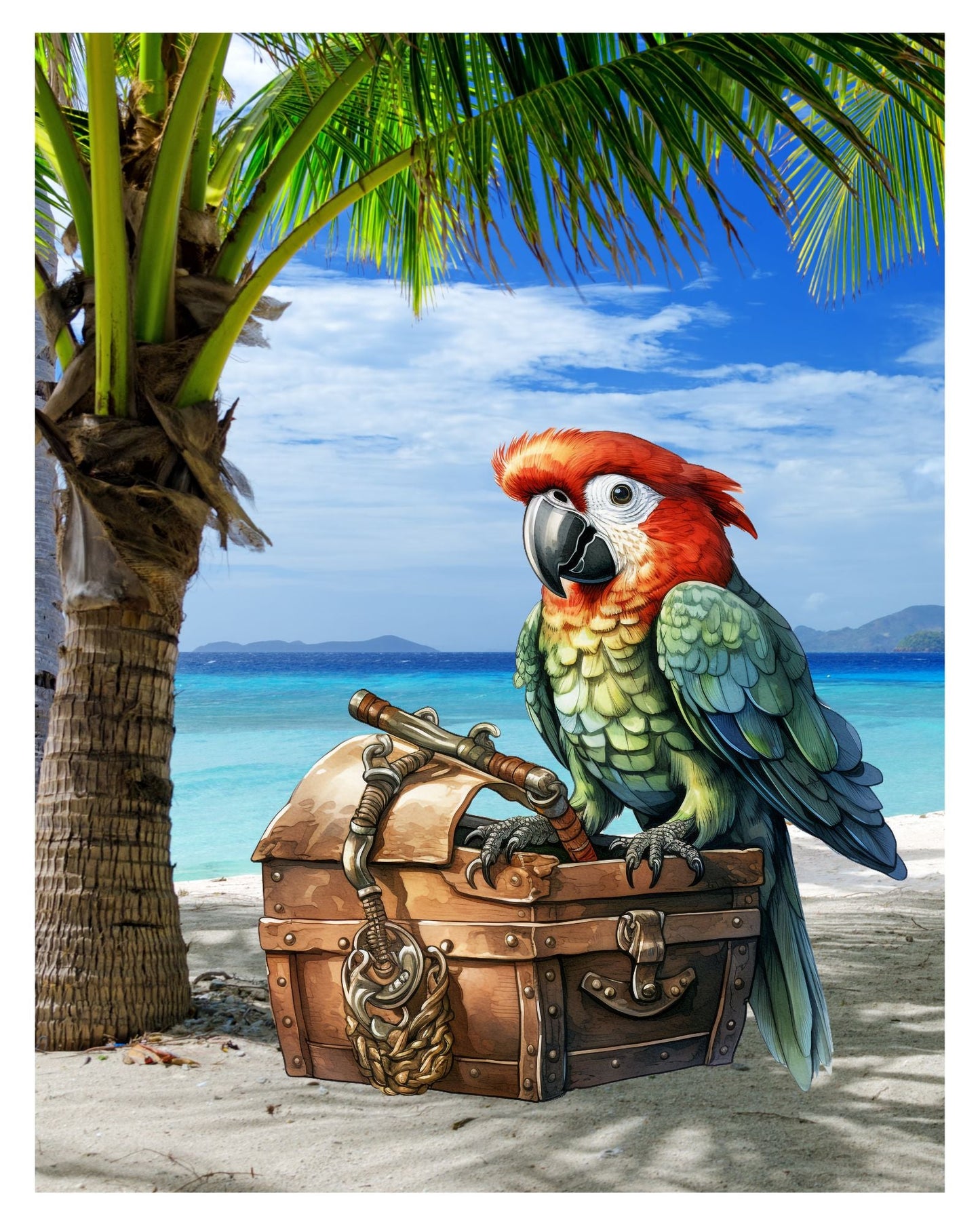 Pirates and Parrots 8x10 art print - Latitudes Designs