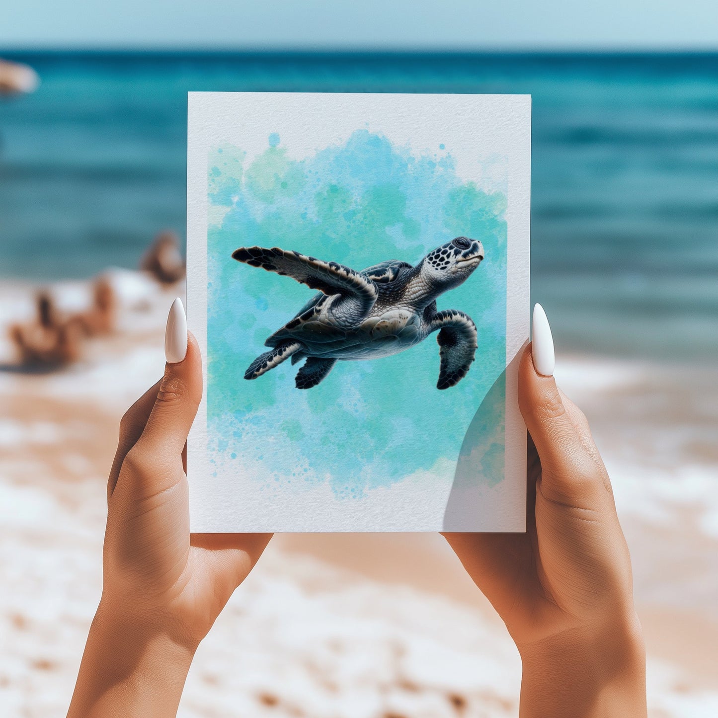 Sea turtles 5x7 card - Latitudes Designs