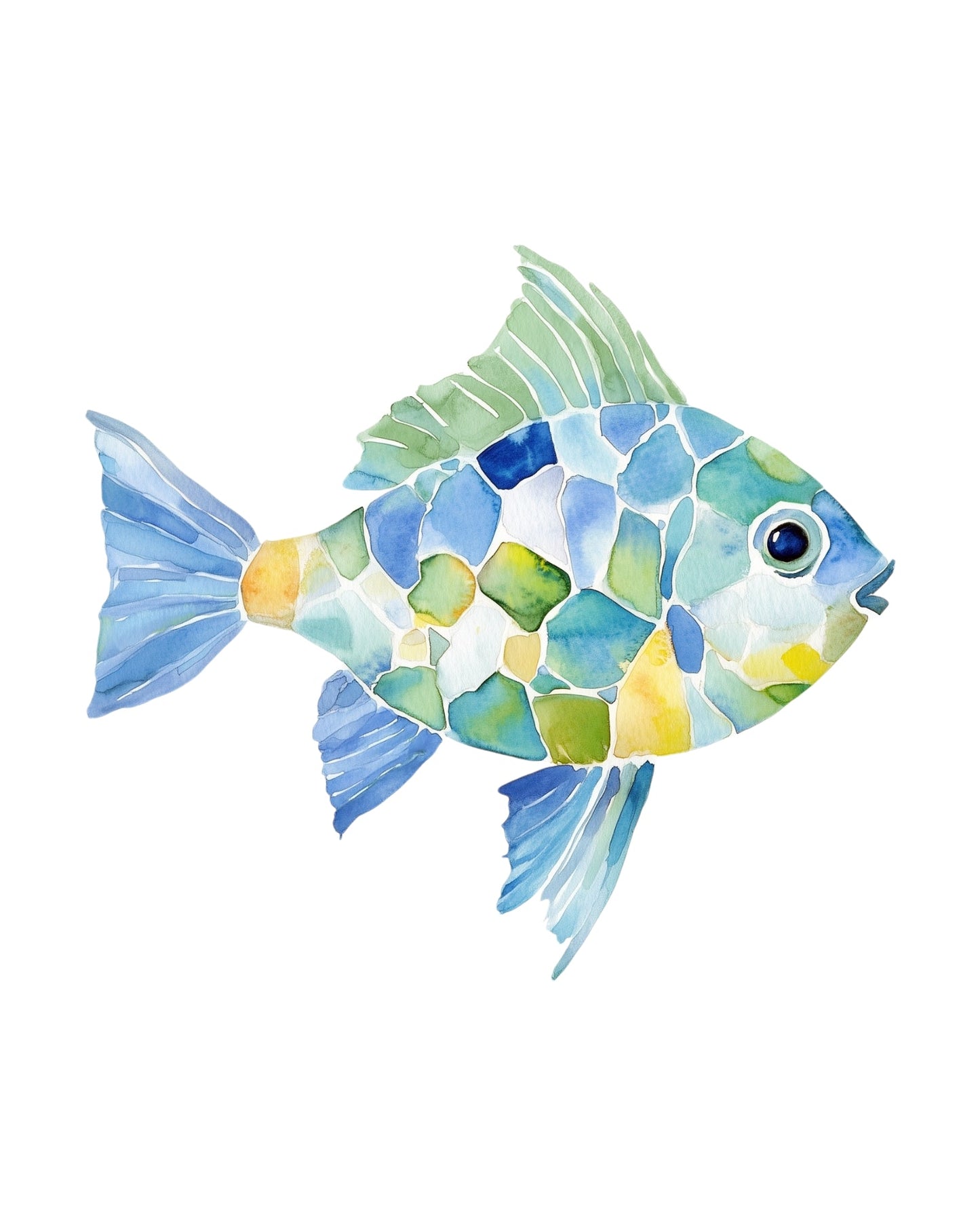 Seaglass Fish 8x10 art print - Latitudes Designs