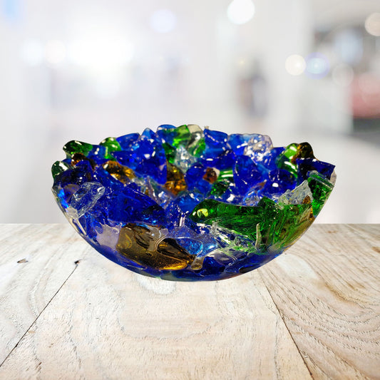 Seaglass bowl TM Pacific blend - large bowl - Patent Pending - Latitudes Designs