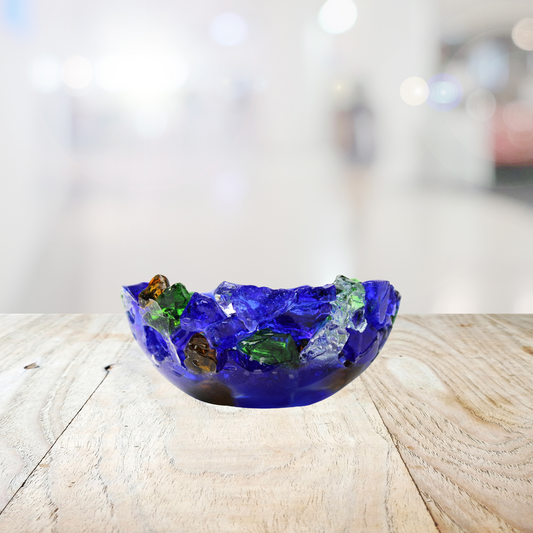 Seaglass bowl TM Pacific blend - small bowl - Patent Pending - Latitudes Designs
