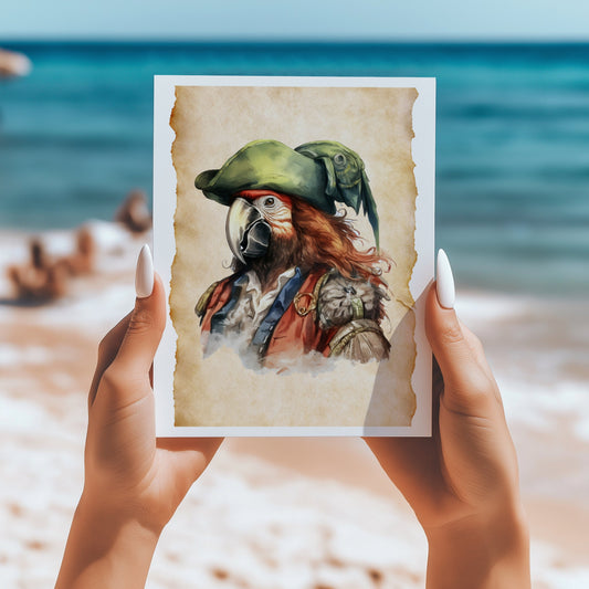 Pirates and Parrots 5x7 card - Latitudes Designs