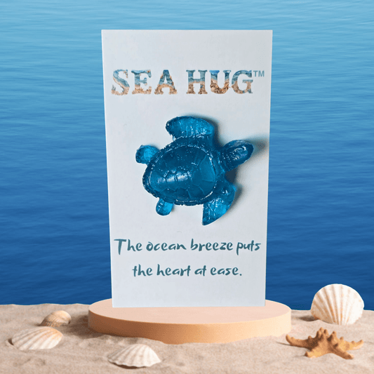 Sea Hug aqua sea turtle pocket hug card - Latitudes Designs