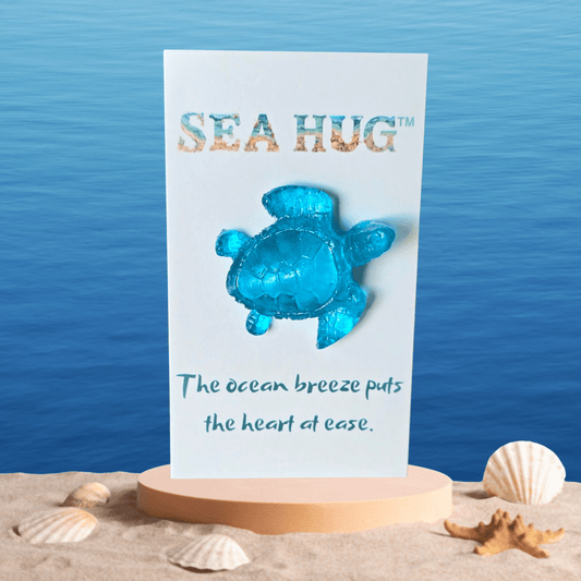 Sea Hug turquoise sea turtle pocket hug card - Latitudes Designs