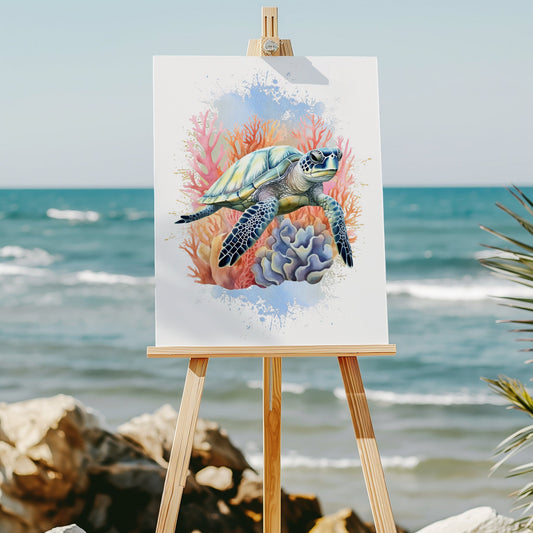 Sea turtle 8x10 art print - Latitudes Designs