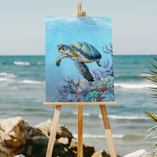 Sea turtle 8x10 art print - Latitudes Designs