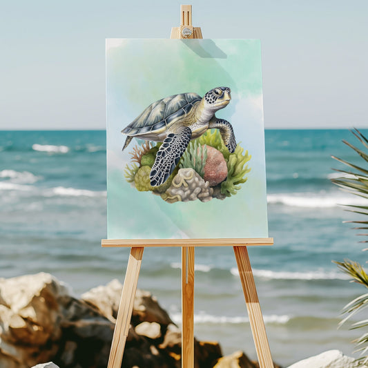 Sea turtle 8x10 art print - Latitudes Designs