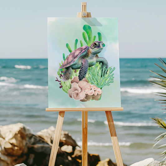 Sea turtle 8x10 art print - Latitudes Designs