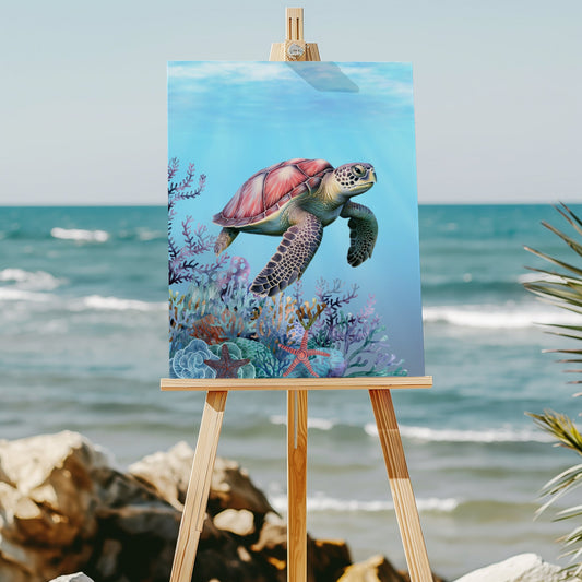 Sea turtle 8x10 art print - Latitudes Designs