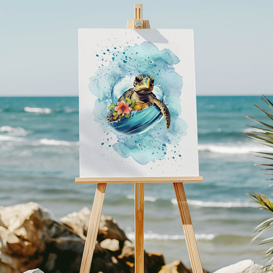 Sea turtle tropical 8x10 art print - Latitudes Designs
