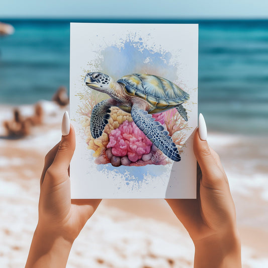 Sea turtles 5x7 card - Latitudes Designs