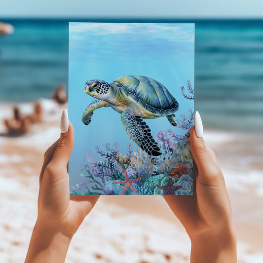 Sea turtles 5x7 card - Latitudes Designs