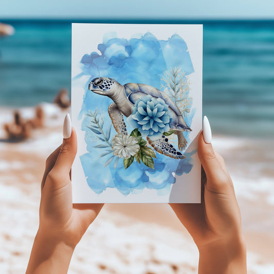 Sea turtles 5x7 card - Latitudes Designs