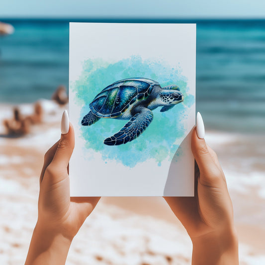 Sea turtles 5x7 card - Latitudes Designs