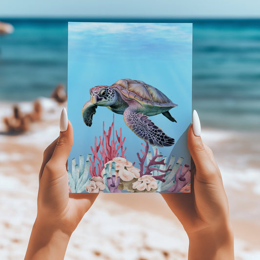 Sea turtles 5x7 card - Latitudes Designs