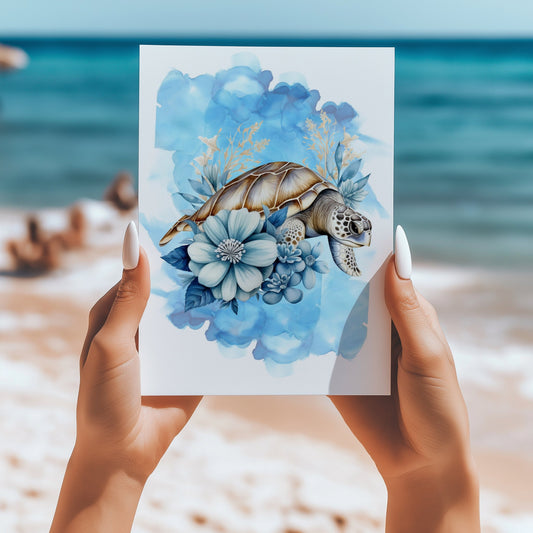 Sea turtles 5x7 card - Latitudes Designs