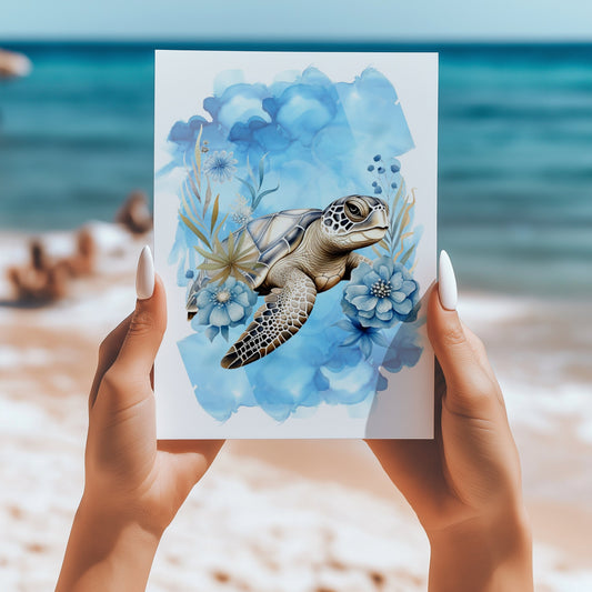 Sea turtles 5x7 card - Latitudes Designs