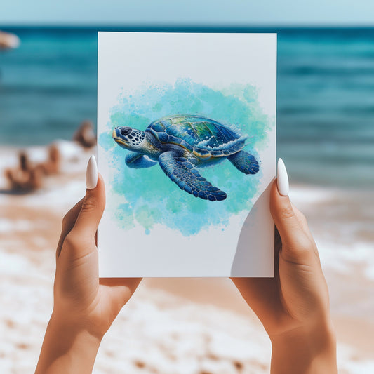 Sea turtles 5x7 card - Latitudes Designs