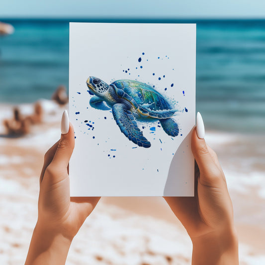 Sea turtles 5x7 card - Latitudes Designs