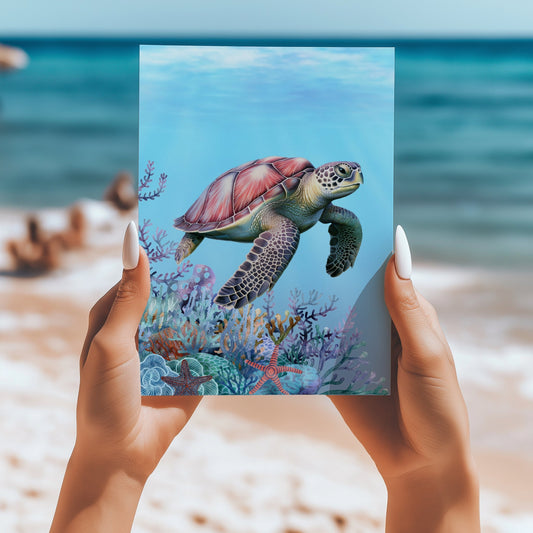 Sea turtles 5x7 card - Latitudes Designs