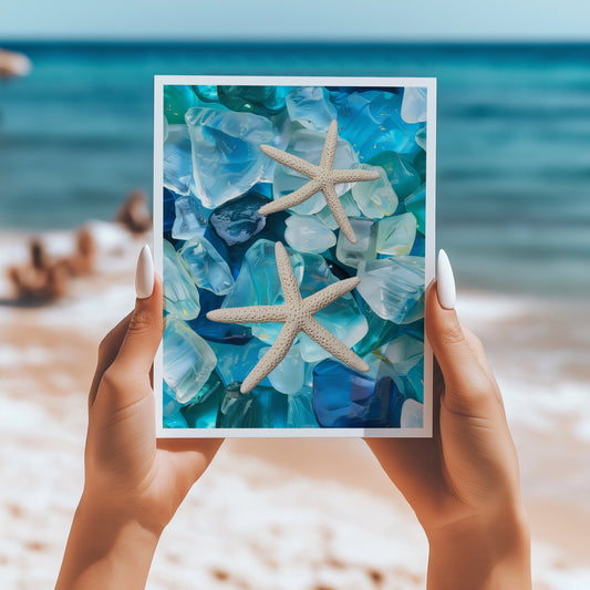 Seaglass starfish 5x7 card - Latitudes Designs