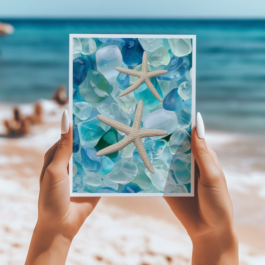 Seaglass starfish 5x7 card - Latitudes Designs