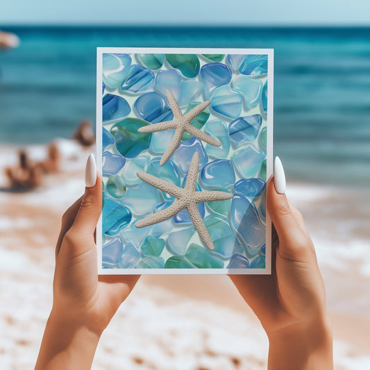 Seaglass starfish 5x7 card - Latitudes Designs