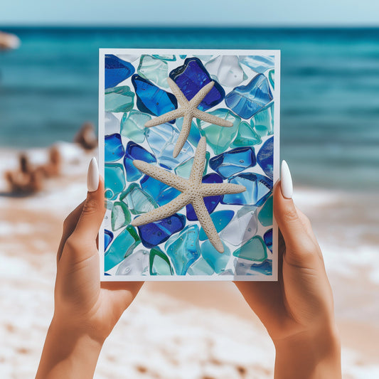 Seaglass starfish 5x7 card - Latitudes Designs