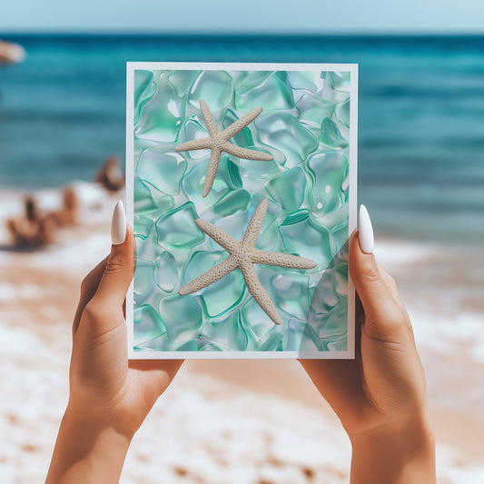 Seaglass starfish 5x7 card - Latitudes Designs