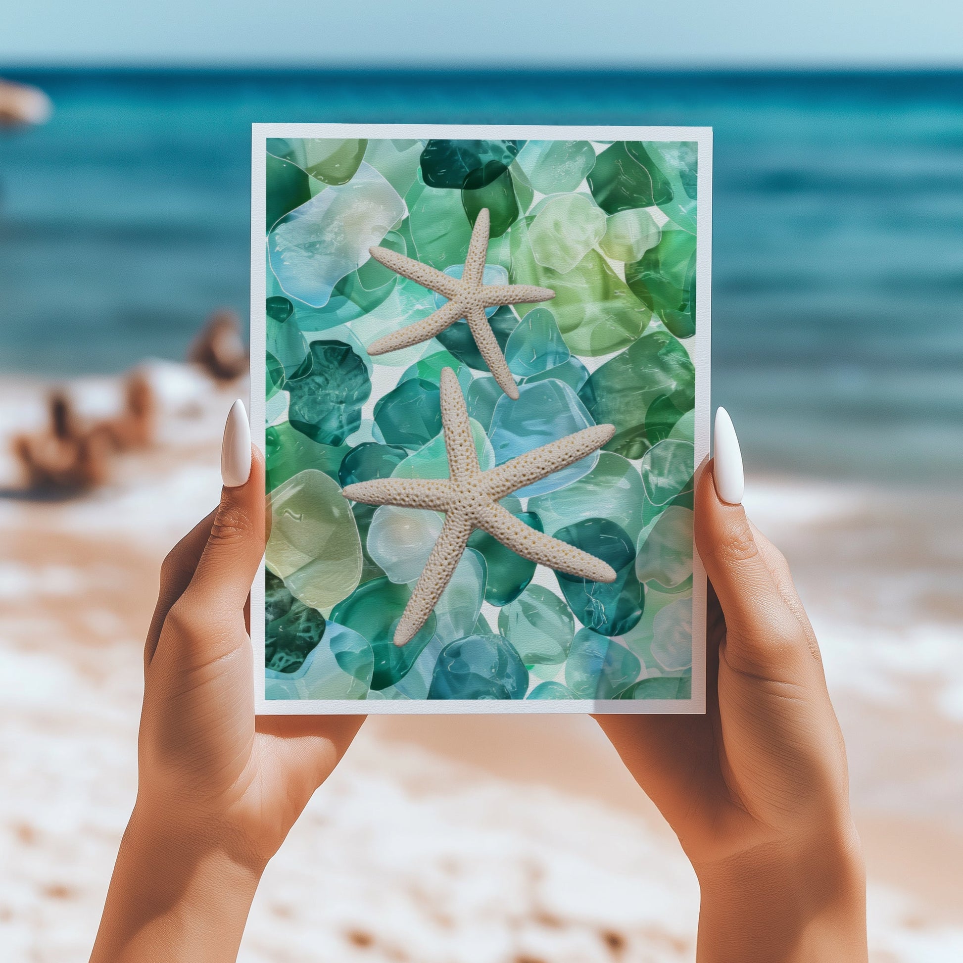 Seaglass starfish 5x7 card - Latitudes Designs