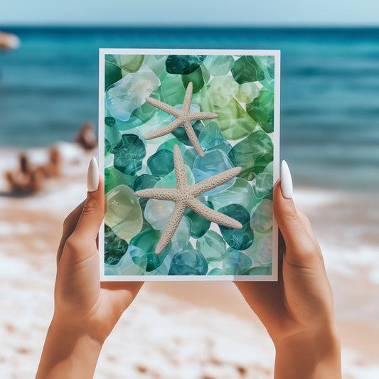 Seaglass starfish 5x7 card - Latitudes Designs