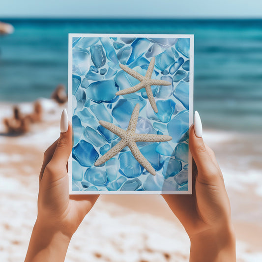 Seaglass starfish 5x7 card - Latitudes Designs
