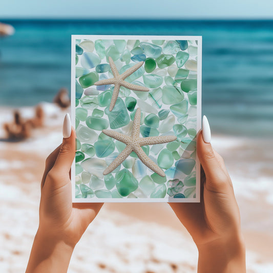 Seaglass starfish 5x7 card - Latitudes Designs