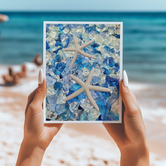 Seaglass starfish 5x7 card - Latitudes Designs