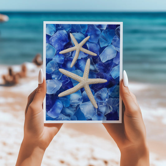 Seaglass starfish 5x7 card - Latitudes Designs