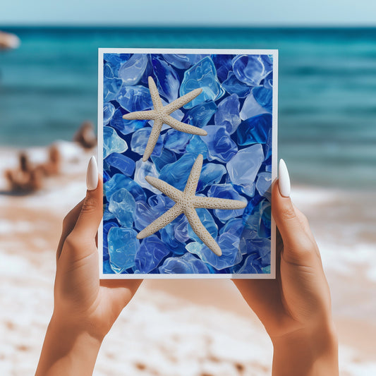 Seaglass starfish 5x7 card - Latitudes Designs