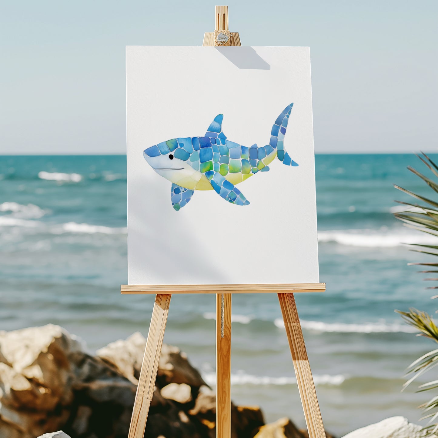 Seaglass Shark 8x10 art print