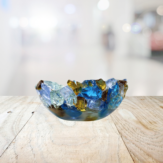 Seaglass bowl TM Atlantic blend - small bowl - Patent Pending - Latitudes Designs